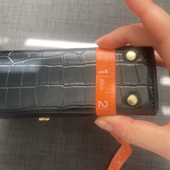 Princess Polly Peta and Jain Crocodile print black crossbody with gold hardware - Picture 10 of 16